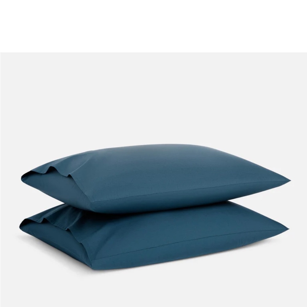 Brooklinen Cotton Percale Pillowcase Set BLUE NEW